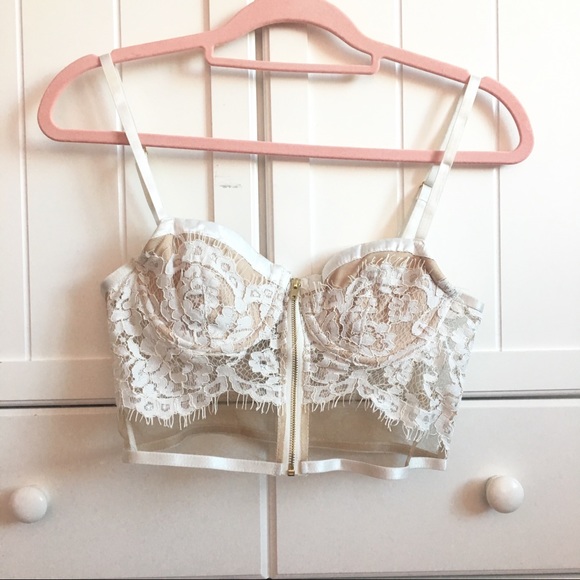 white corset bralette